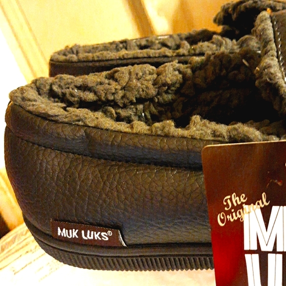 NWT Men's MUK LUKS Slip On Moccasins House Shoes - Picture 7 of 12
